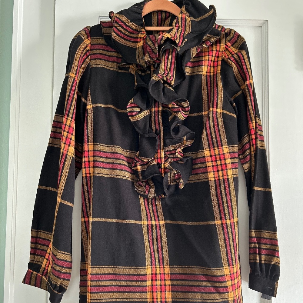 Mille Plaid Ruffle Top